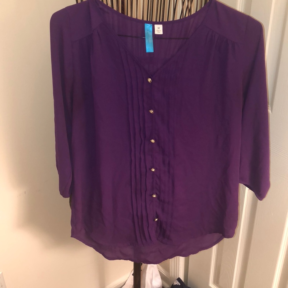 Dark purple long sleeve blouse